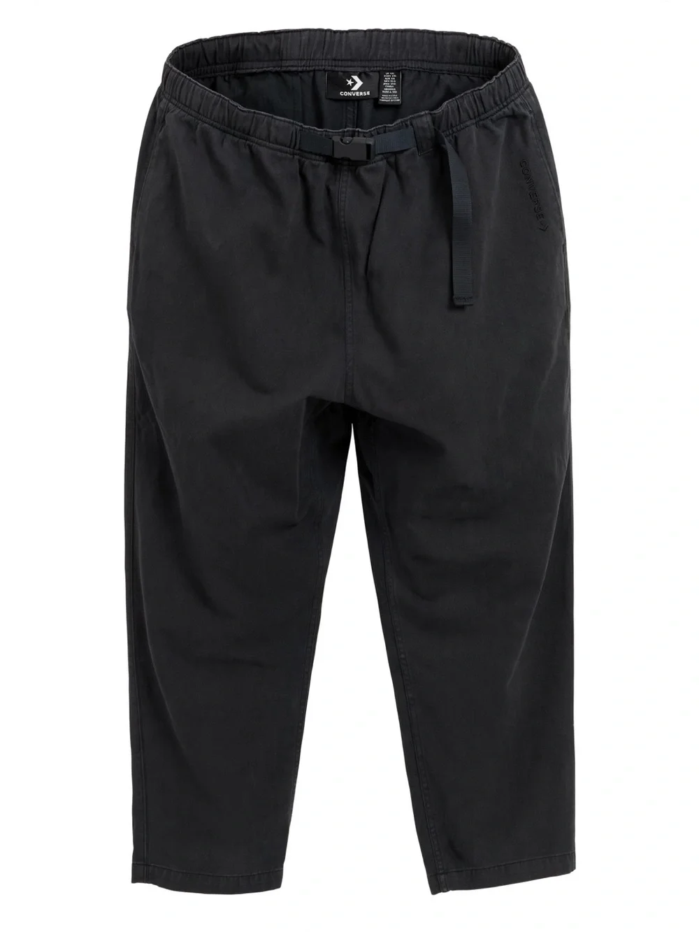 Converse Men XXL Black Loose Fit Belted Work Pants Embroidered Logo Relaxed